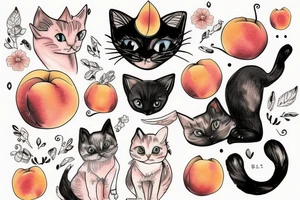 Peach cat tattoo idea