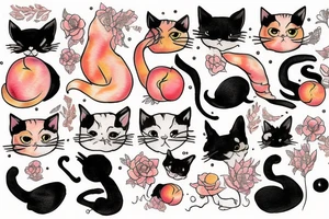 Peach cat tattoo idea