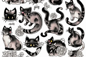 cat named peach tattoo idea