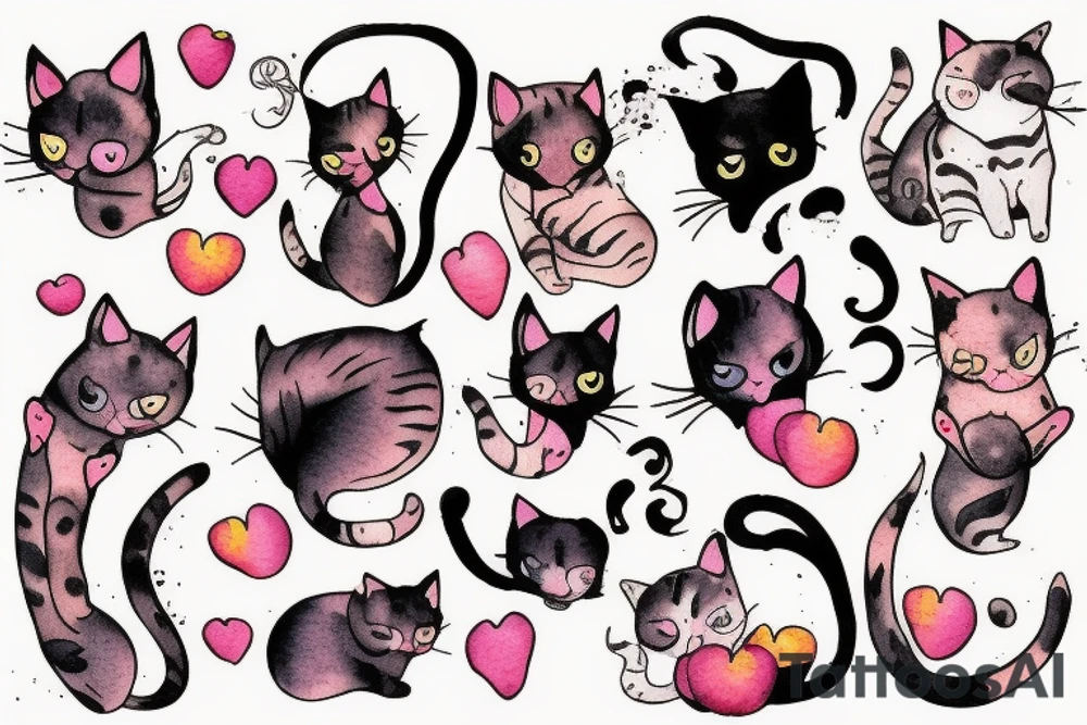 cat named peach tattoo idea