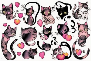 cat named peach tattoo idea