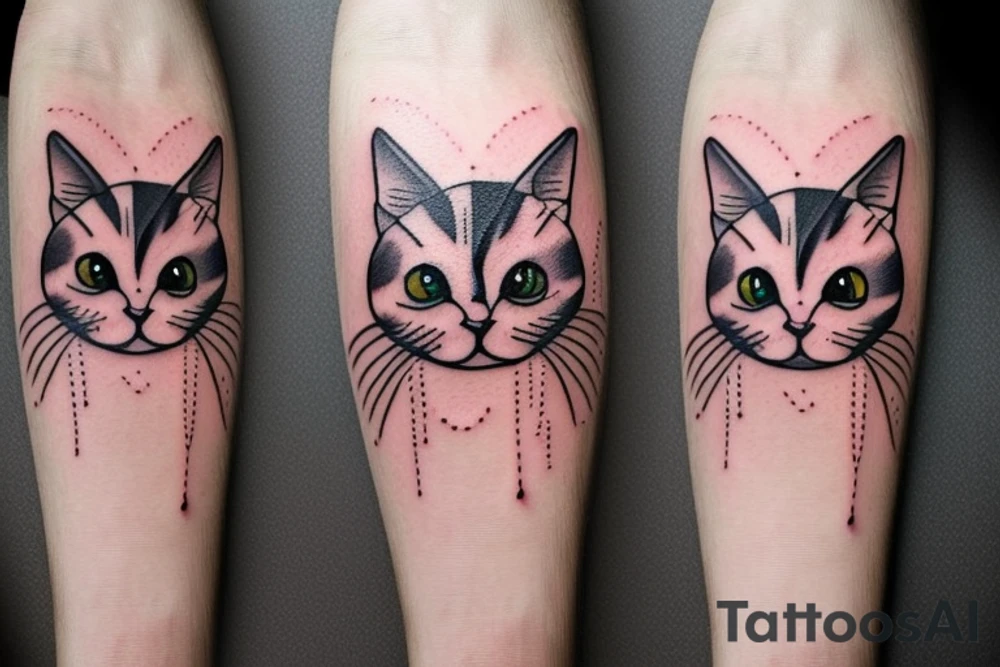 cat named peach tattoo idea