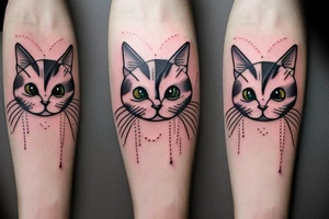 cat named peach tattoo idea
