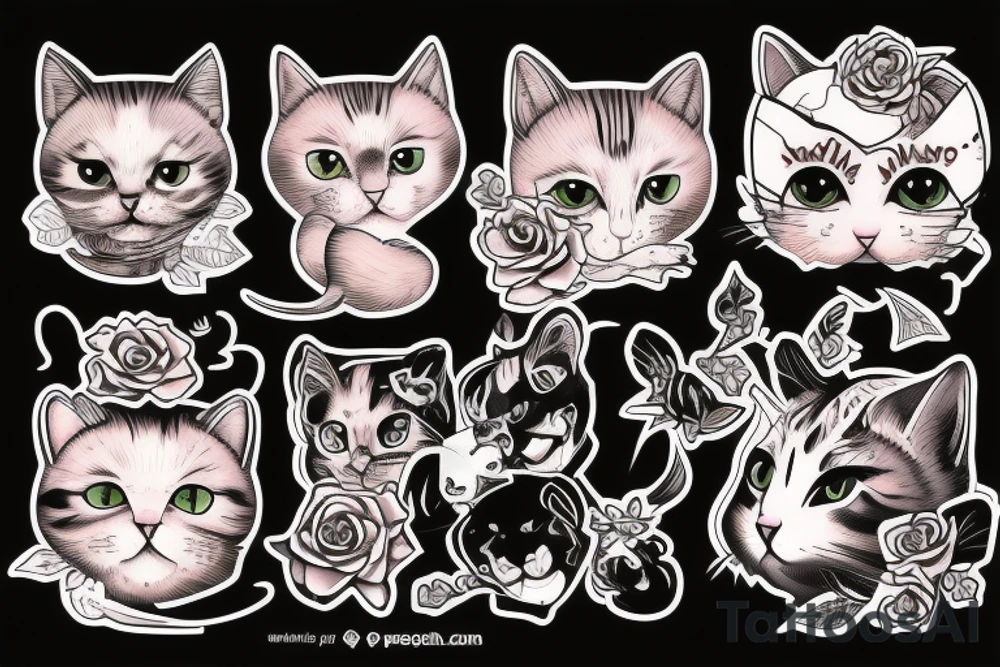 cat named peach tattoo idea