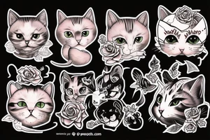 cat named peach tattoo idea