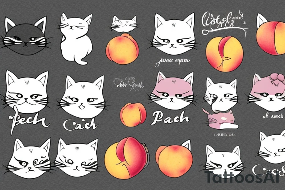 cat named peach tattoo idea