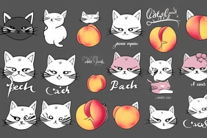 cat named peach tattoo idea