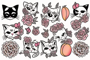 cat named peach tattoo idea