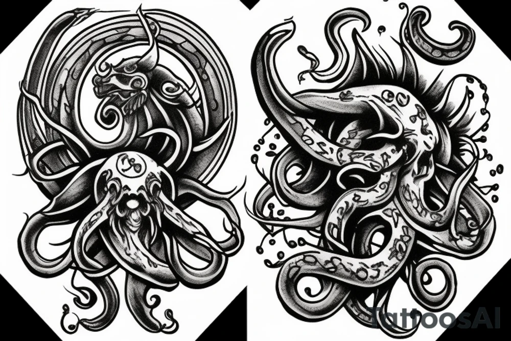 kraken two-handed hammer tattoo idea