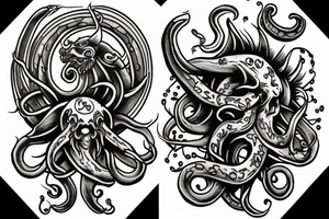 kraken two-handed hammer tattoo idea