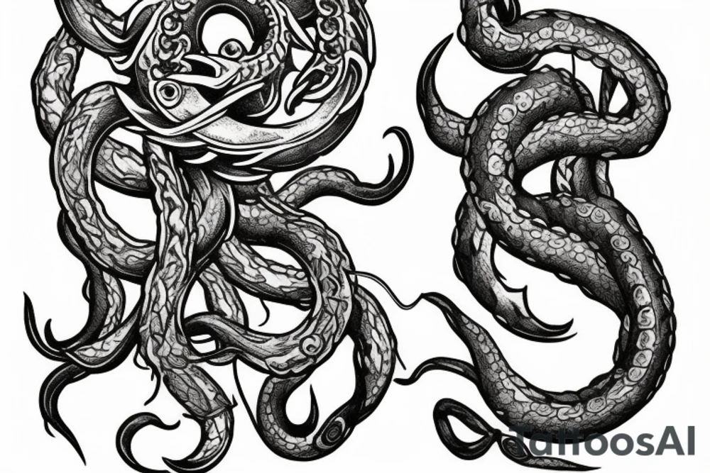 kraken two-handed hammer tattoo idea