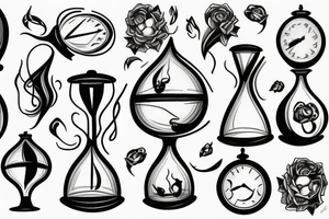hourglass flying throw time tattoo idea