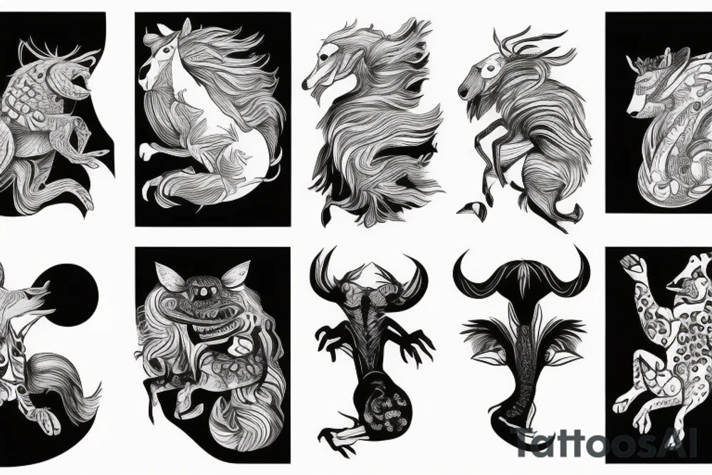 Animal jumping from a Prisma tattoo idea