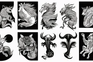 Animal jumping from a Prisma tattoo idea