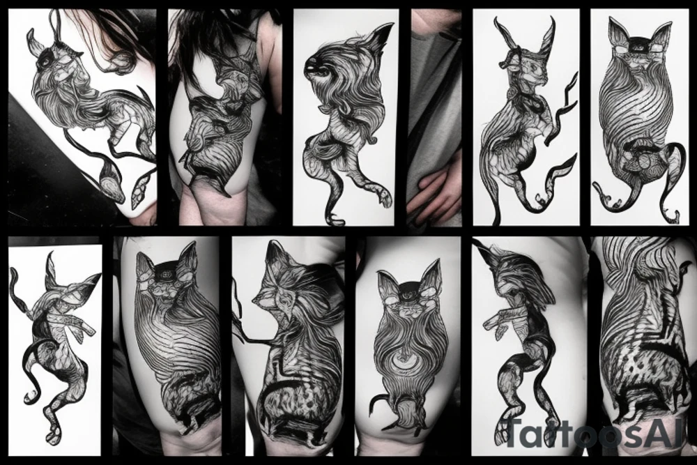 Animal jumping from a Prisma tattoo idea