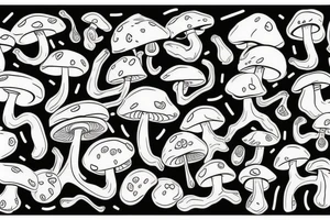 mushroom with arms and legs tattoo idea