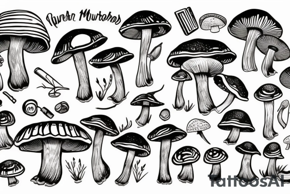 mushroom character tattoo idea