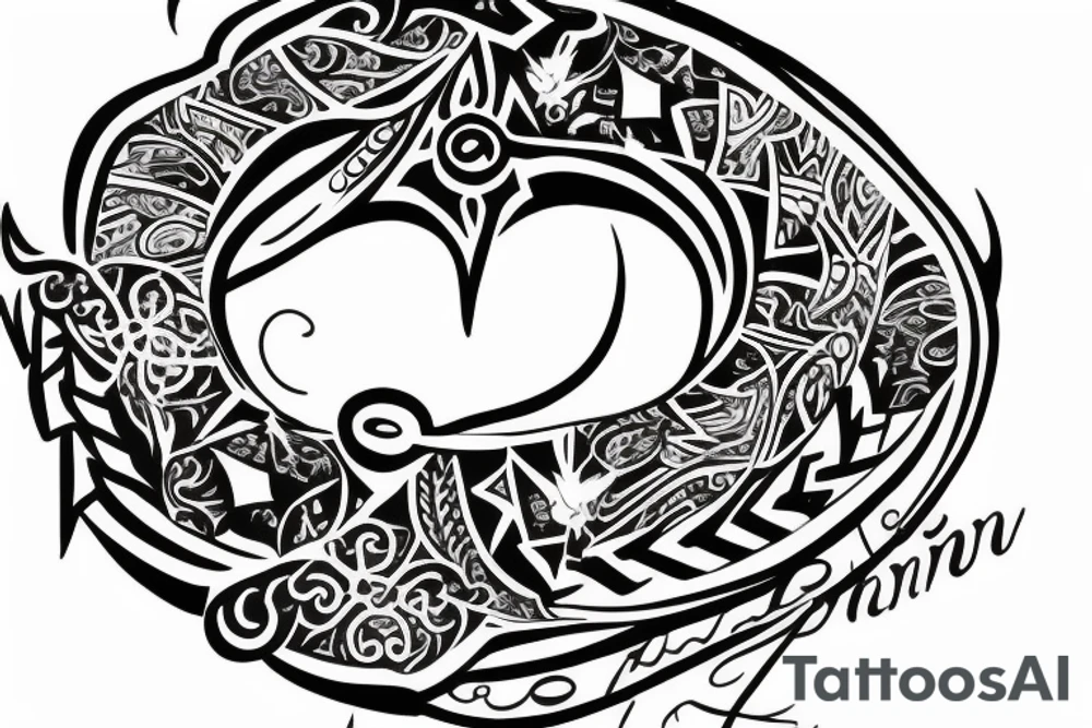 full ring around arm, and the ring is made out of the word "Far din" tattoo idea