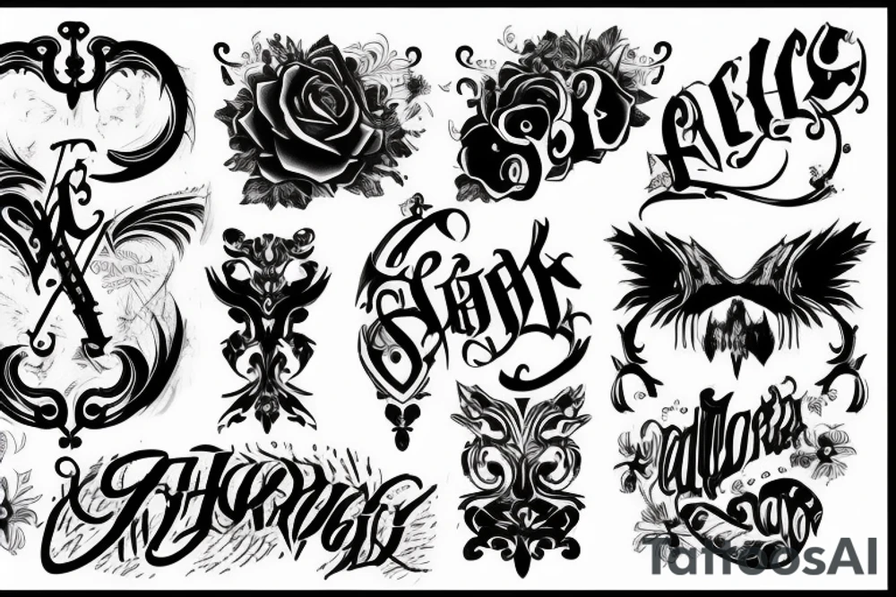 333 gothic text tattoo idea
