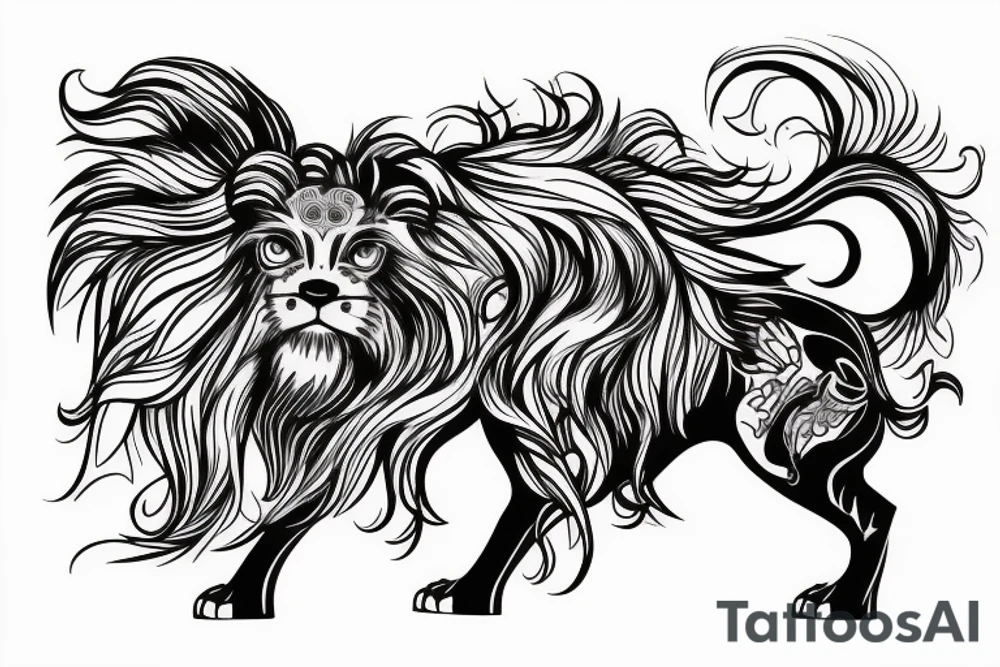 mechanical lionhead tattoo idea