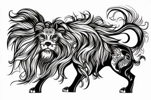 mechanical lionhead tattoo idea