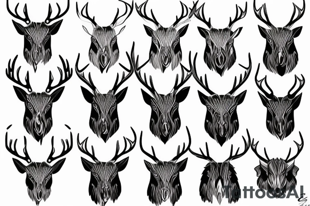 stag head tattoo idea