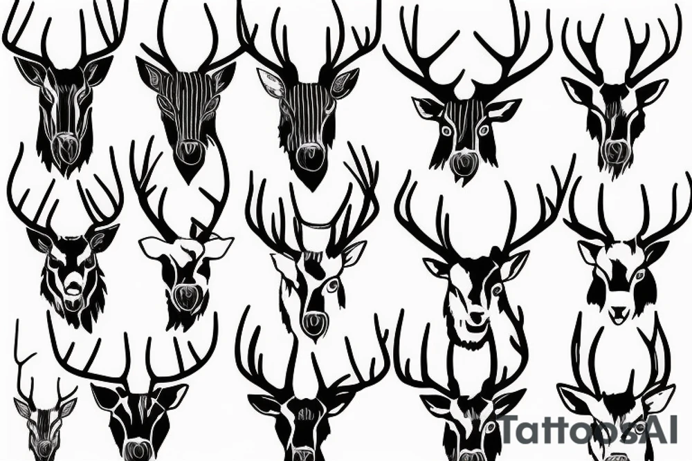 stag head tattoo idea