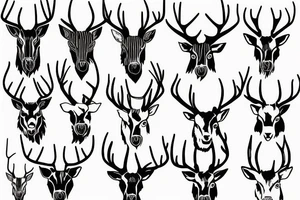 stag head tattoo idea