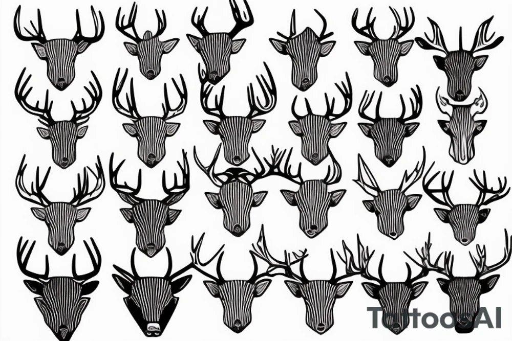 stag head tattoo idea