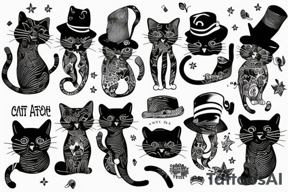 cat with a hat tattoo idea
