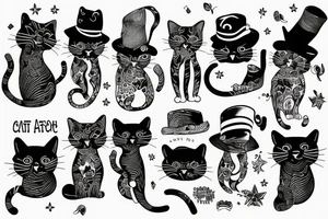 cat with a hat tattoo idea