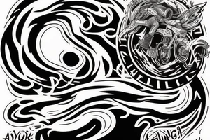 transform this quote into a tattoo but without using any words, only art and symbols: "if you're gonna ride like lightning, you're gonna crash like thunder" tattoo idea