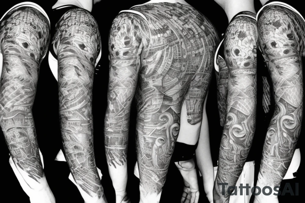 a man looking into the abyss tattoo idea