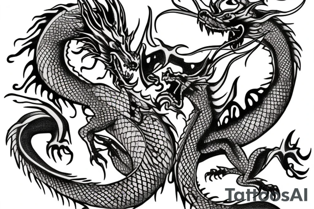Dragon spiting fire tattoo idea