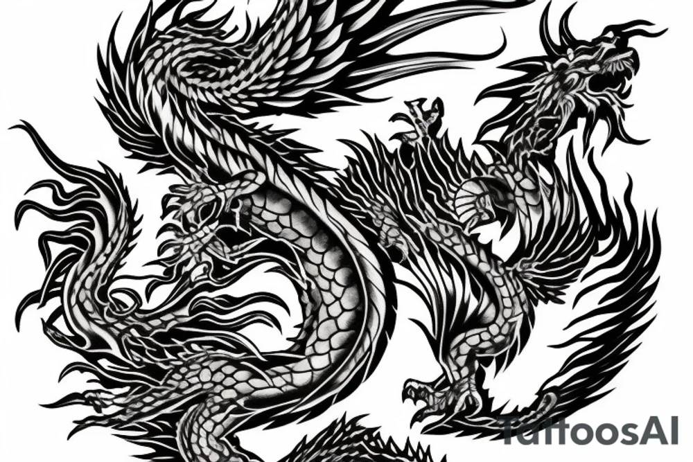 Dragon spiting fire tattoo idea