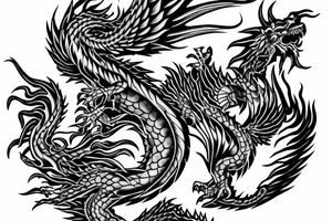Dragon spiting fire tattoo idea