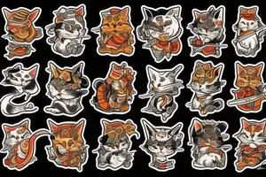 samurai cat tattoo idea