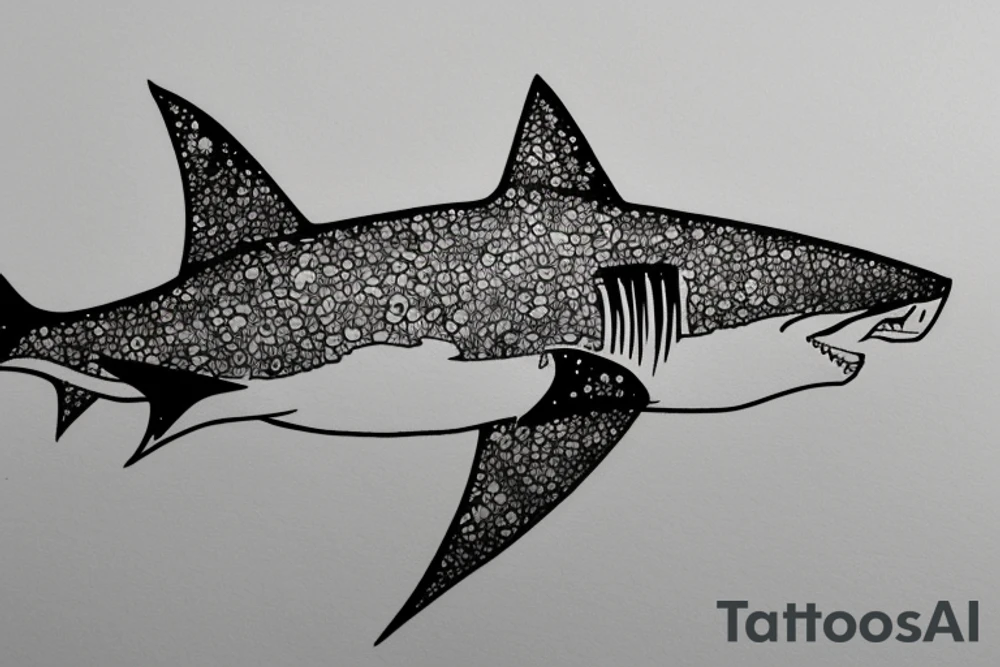 shark in the space tattoo idea