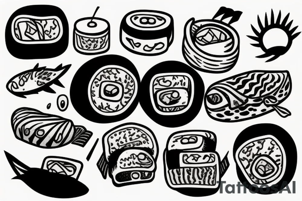 sushi instead of a planet tattoo idea