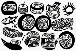 sushi instead of a planet tattoo idea