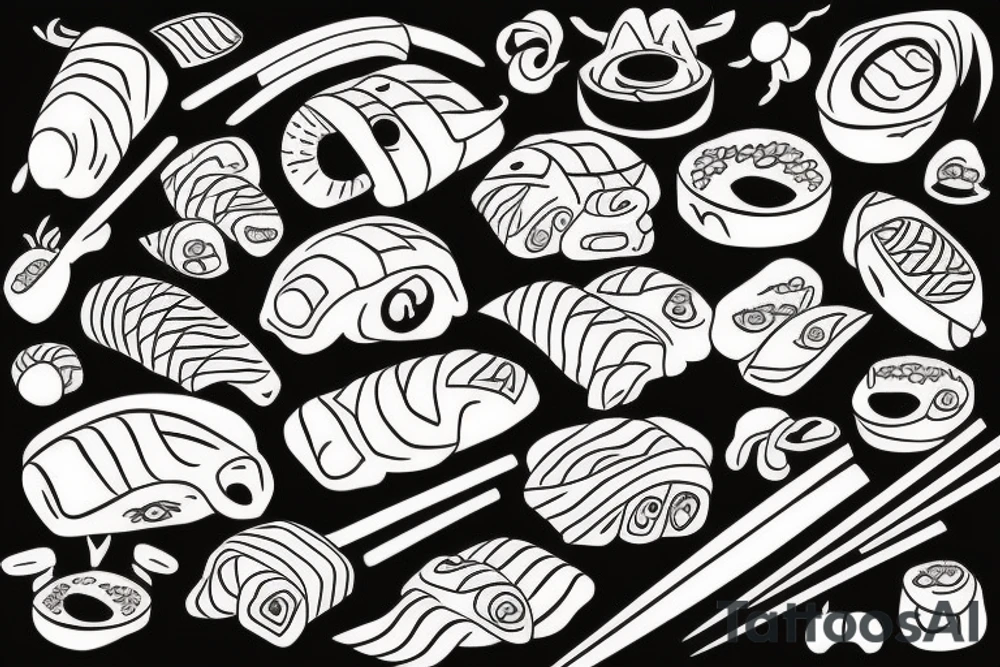 sushi instead of a planet tattoo idea