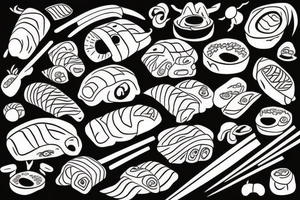 sushi instead of a planet tattoo idea