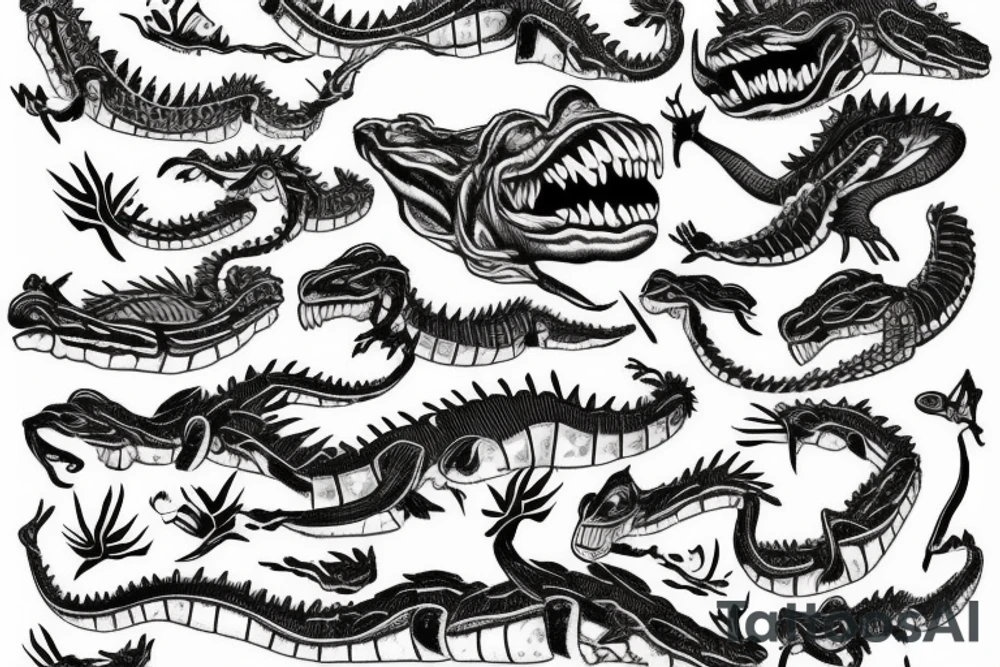 The angry crocodile tattoo idea