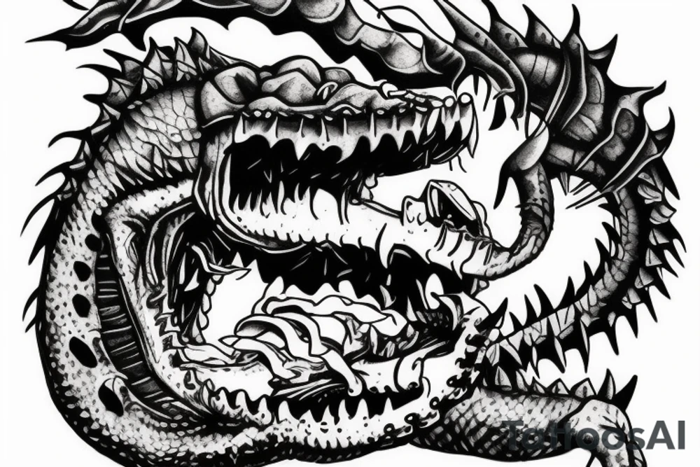 The angry crocodile tattoo idea