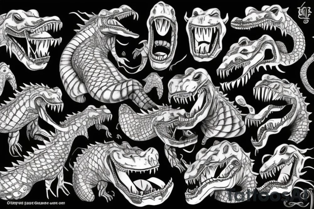 The angry crocodile tattoo idea
