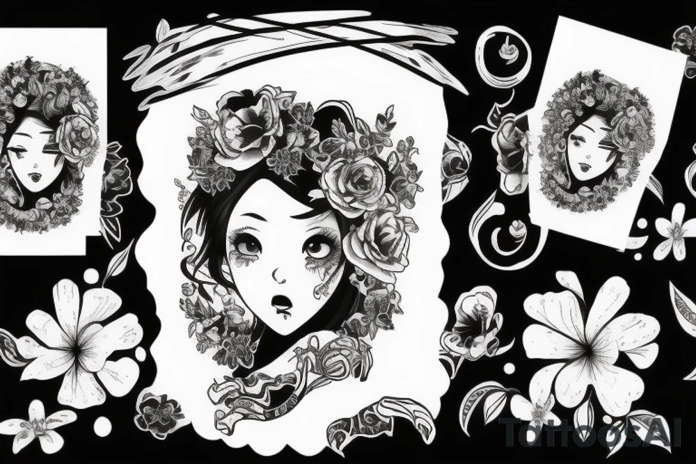 Bloody woman tattoo idea
