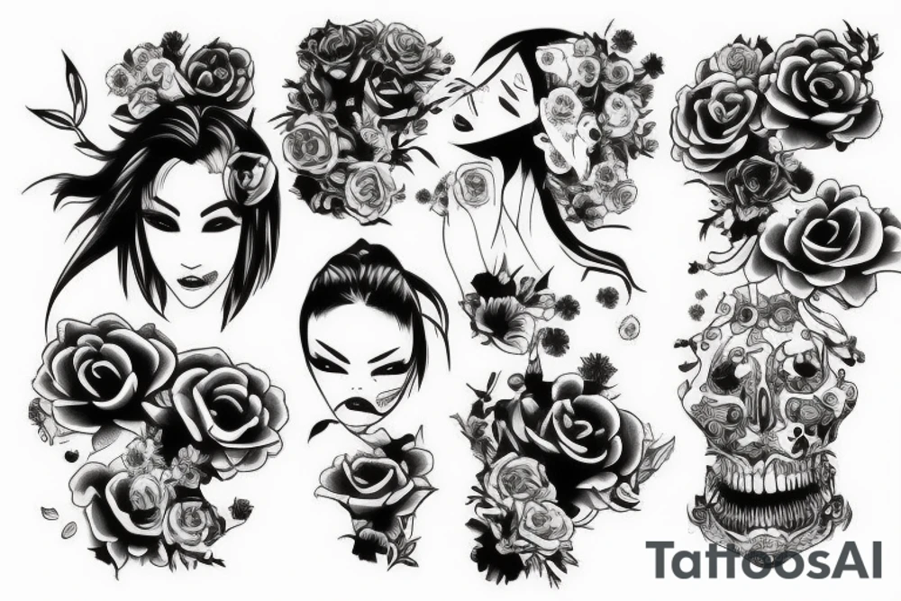 Bloody woman tattoo idea
