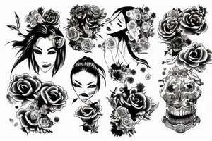 Bloody woman tattoo idea