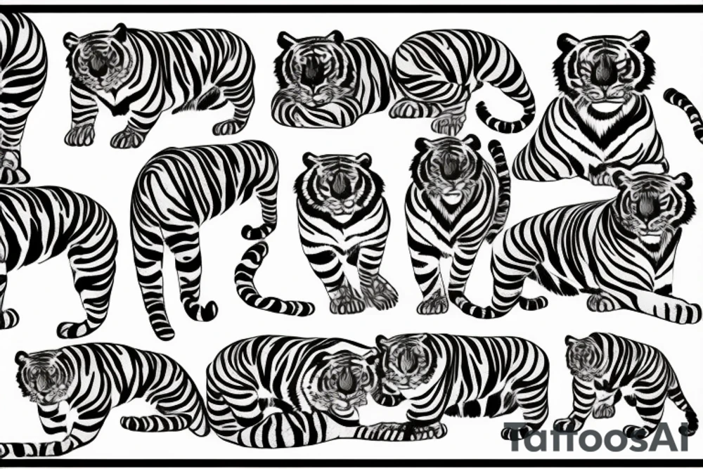 Girl bleeding with tiger tattoo idea