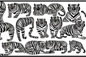 Girl bleeding with tiger tattoo idea